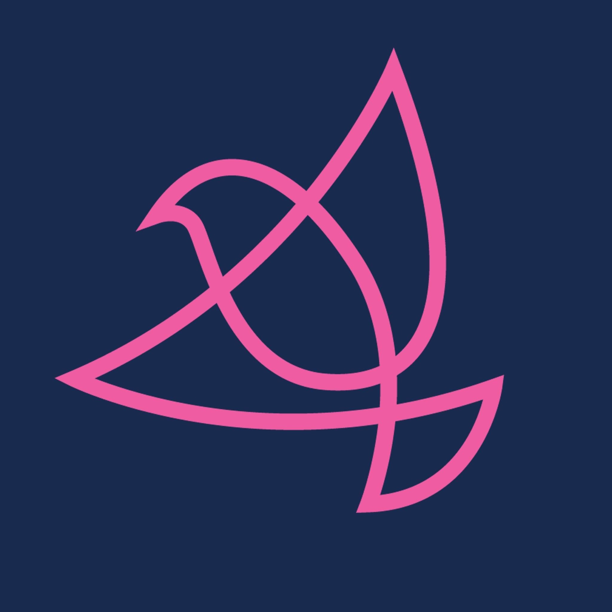 The Sparrow Digital Consulting logo: a pink bird on a blue background.